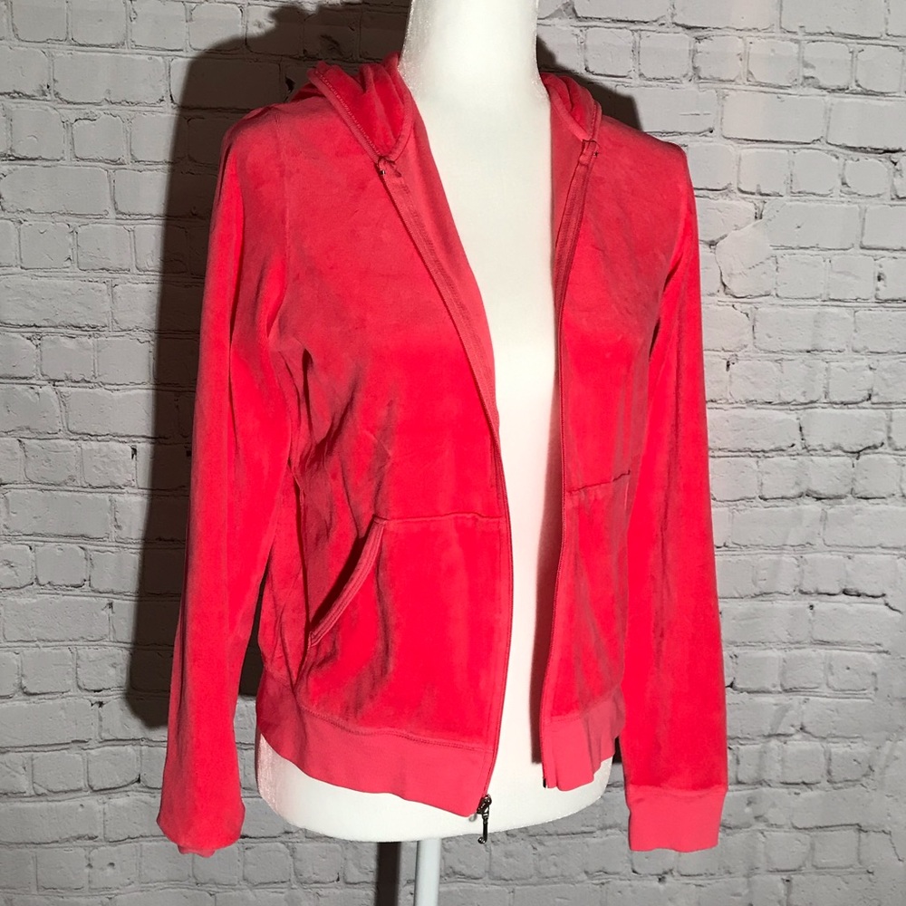 Juicy Couture pink velour jacket with hoodie
